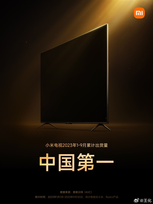 国产电视王者！小米电视2023年1-9月累计出货量位居中国第一  第2张