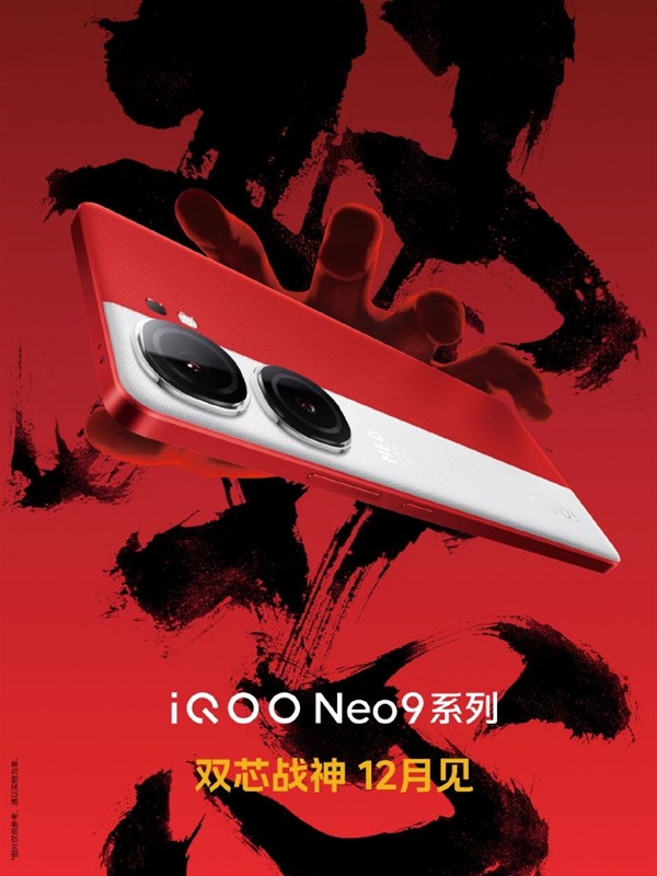 iQOO Neo9外观首次亮相：双摄拼接后盖 12月发布  第2张