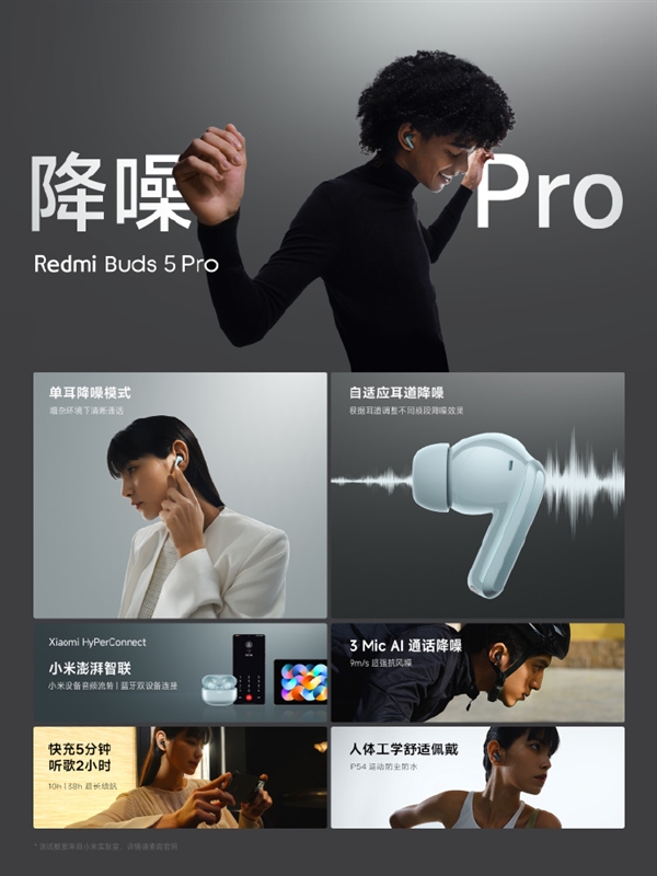 399元起 Redmi Buds 5 Pro发布：52dB超强降噪  第3张