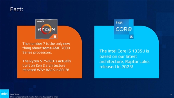 Intel无情嘲讽AMD：锐龙7000居然还在用Zen2老架构  第5张