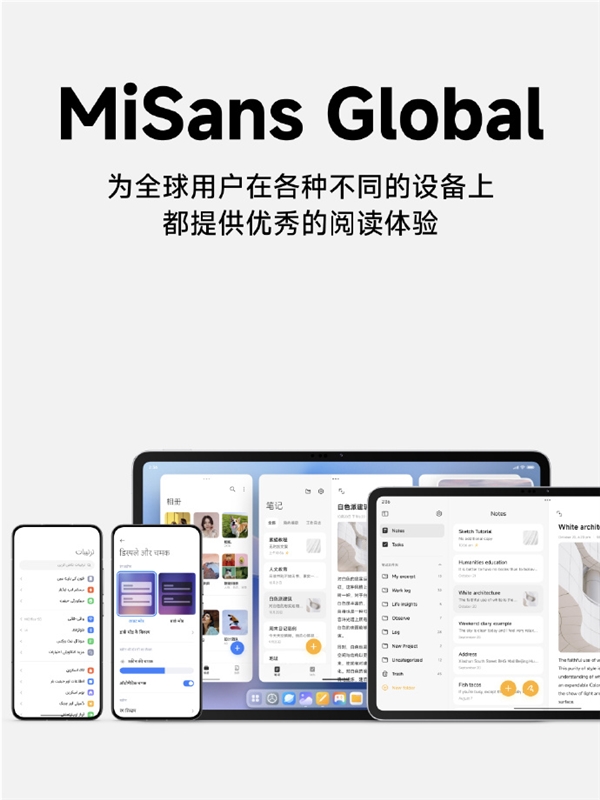 小米澎湃OS系统字体MiSans升级：涵盖20+书写系统、600多种语言  第7张