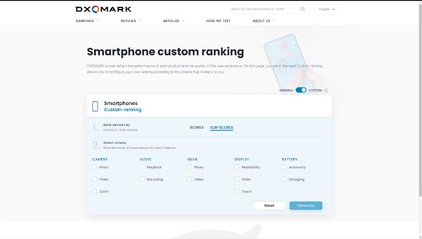 DXOMARK发布基于用户个人偏好的个性化排行工具  第3张