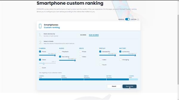 DXOMARK发布基于用户个人偏好的个性化排行工具  第2张