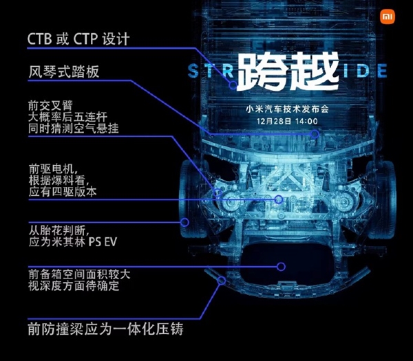 C级西装暴徒！小米汽车首张底盘海报揭秘：前驱电机、风琴式油门踏板  第2张