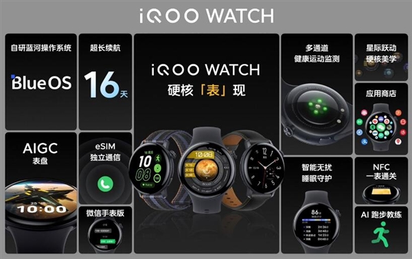 iQOO首款智能手表！iQOO WATCH首发1049元起：搭载蓝河操作系统  第4张