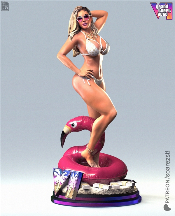 艺术家将《GTA6》泳池女孩打造为虚拟雕像：太热辣了  第6张