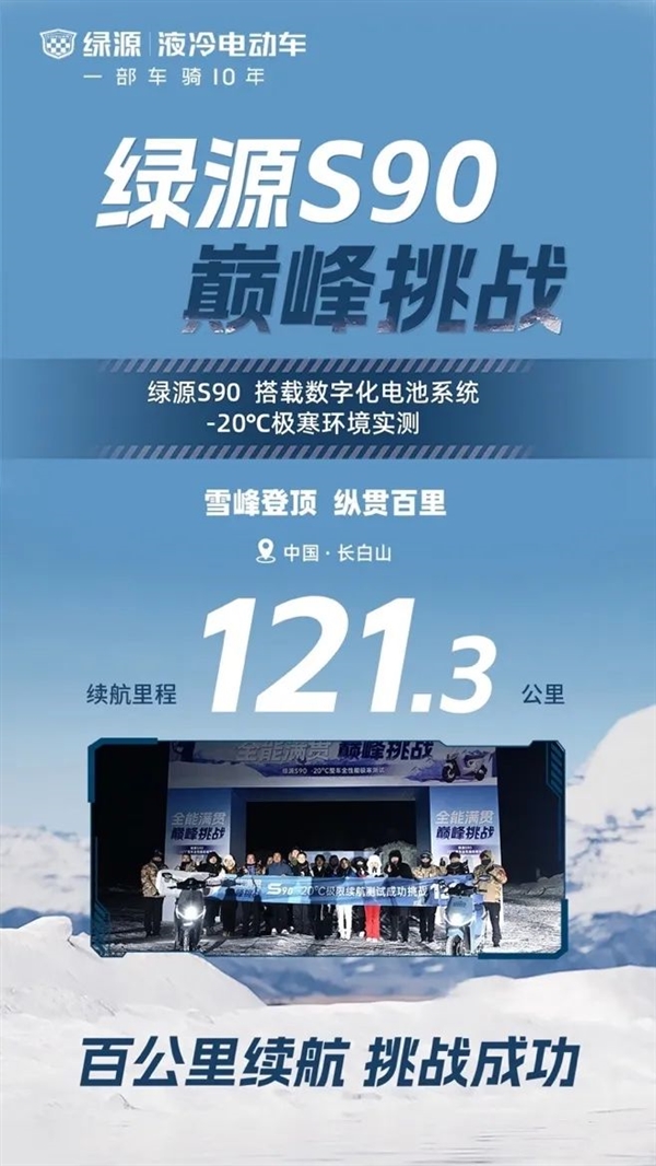 零下20℃跑了121.3公里！绿源S90电动自行车还拉动一10吨大卡车  第6张