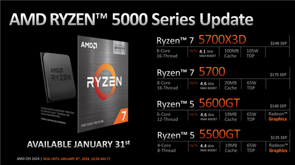 AMD锐龙5000四款新品发布：3D缓存/无核显/APU 性价比玩到极致！  第8张
