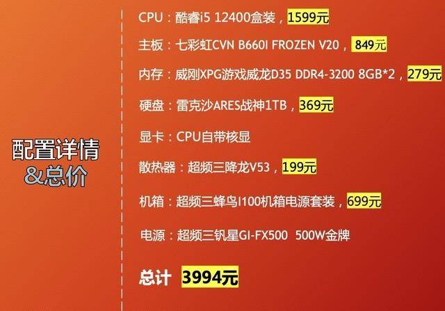 3500元高性价比主机配置揭秘：强劲CPU+绘图利器显卡全解析  第1张