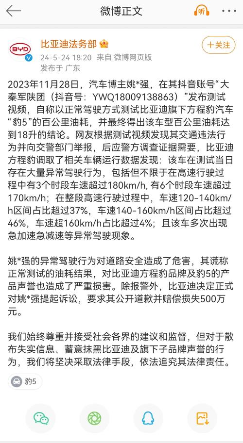 比亚迪法务部再出手，500万索赔背后隐藏了什么秘密？  第10张