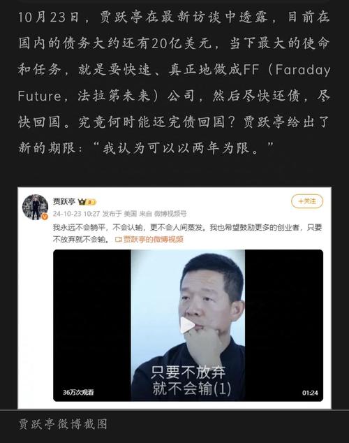 贾跃亭自曝回国倒计时：只需再还七八亿美元，债务重组背后的惊人真相  第6张