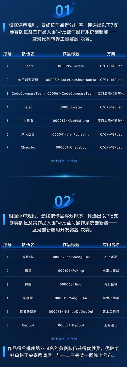 vivo蓝河操作系统创新赛决赛名单揭晓，Rust与AI技术引领未来创新热潮  第10张