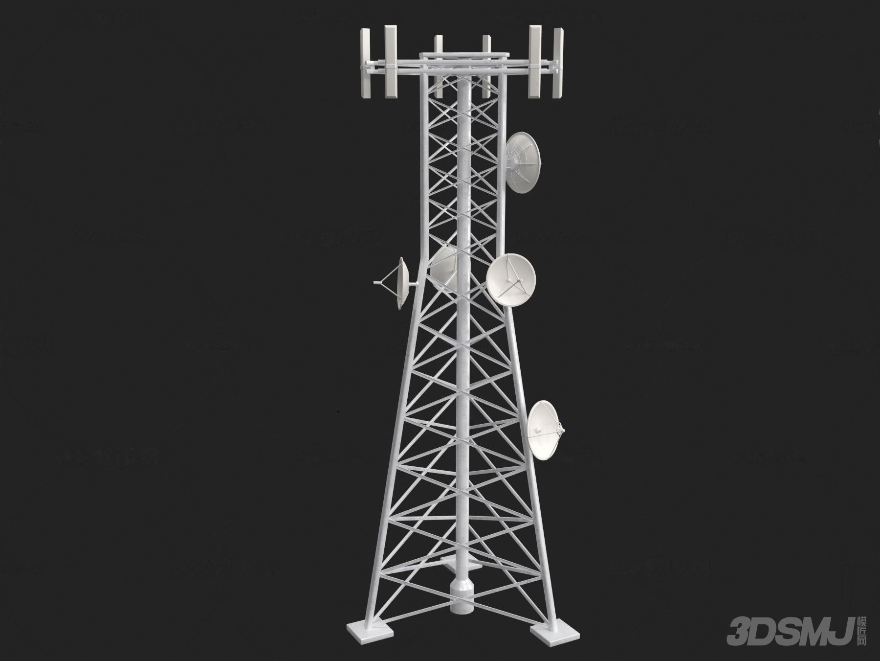 5G 网络信号塔模型图像：通向未来世界的桥梁与科技梦想的象征
