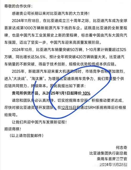 比亚迪要求供应商降价10%？年度议价风波引发行业热议  第14张