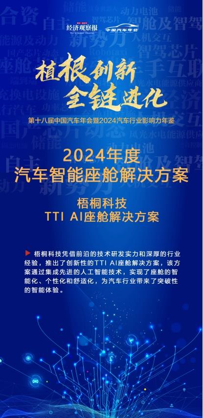 TINNOVE梧桐科技荣获2024年度汽车智能座舱解决方案奖，引领行业创新与用户体验提升  第2张