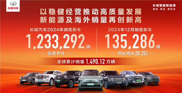 长城汽车2024年销量再创新高，新能源车型增长超40%！你还在犹豫吗？  第3张