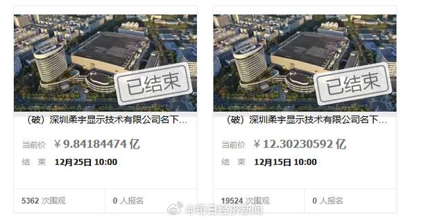 柔宇资产第四次拍卖，起拍价仅234.41万元！这次能否成功拍出？