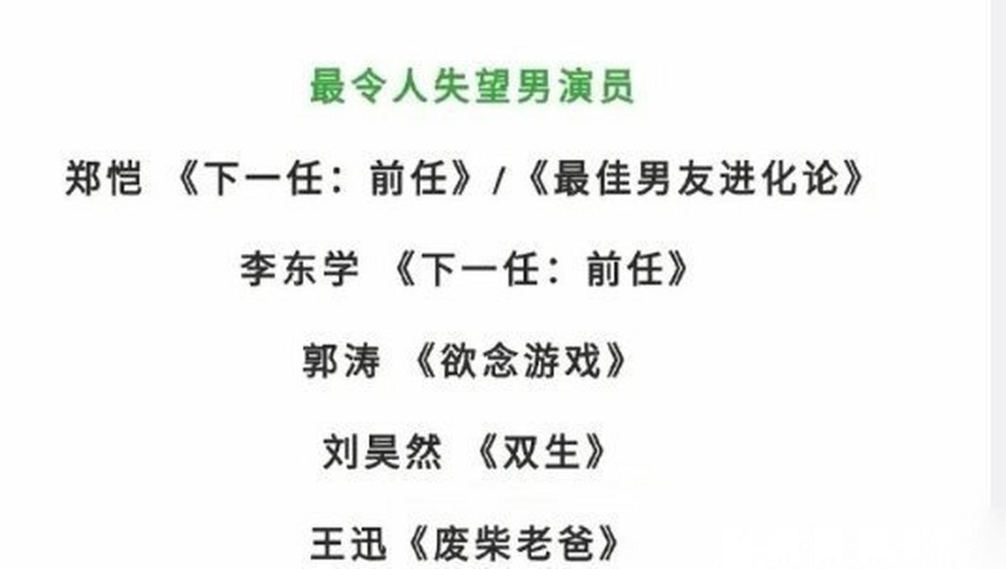 谁将荣登‘最令人失望男演员’宝座？第16届金扫帚奖提名名单揭晓  第8张