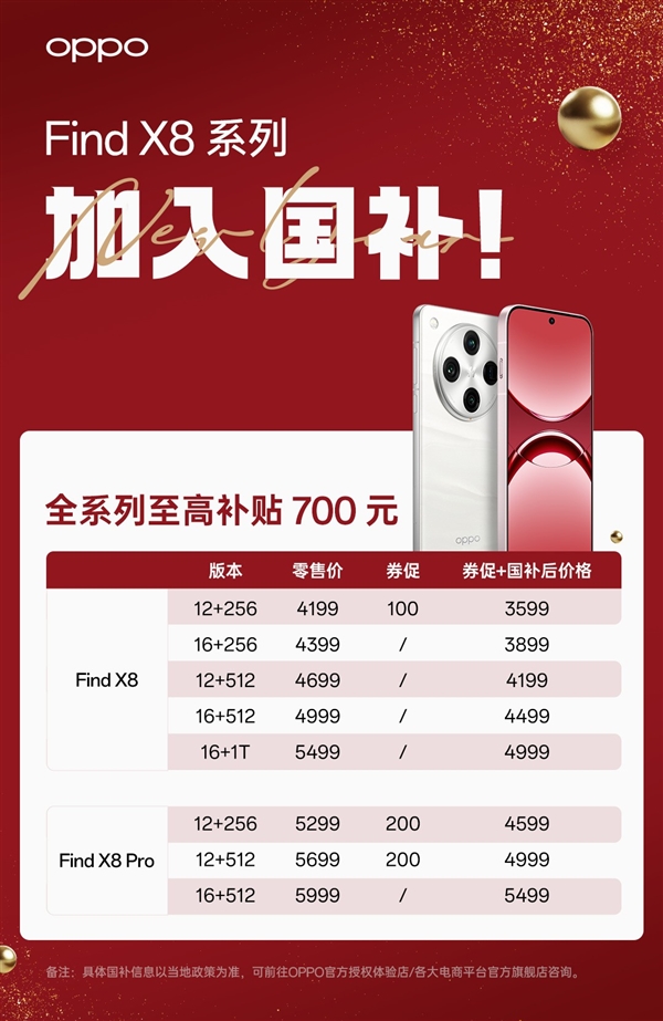 OPPO Find X8系列手机加入国家补贴计划，最高可省700元！你还在等什么？  第9张