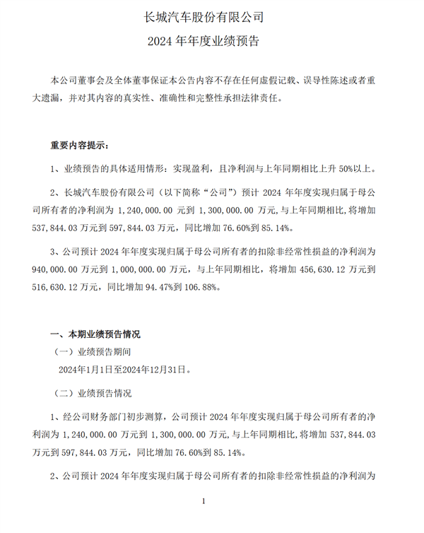 长城汽车2024年日均净利润超3400万！国产车企盈利能力为何如此强劲？  第2张