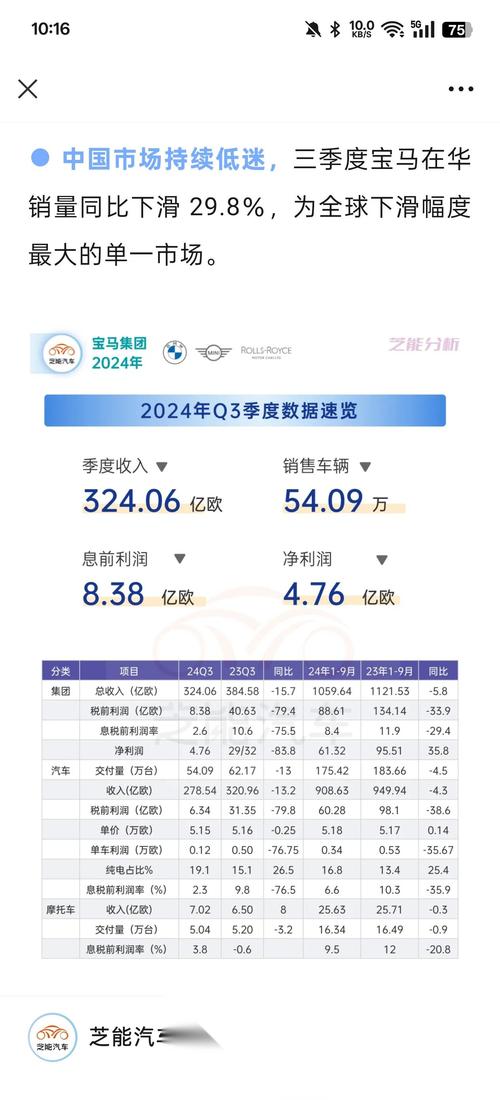 宝马2024年财报大揭秘：营收利润双下滑，中国市场疲软成主因  第4张