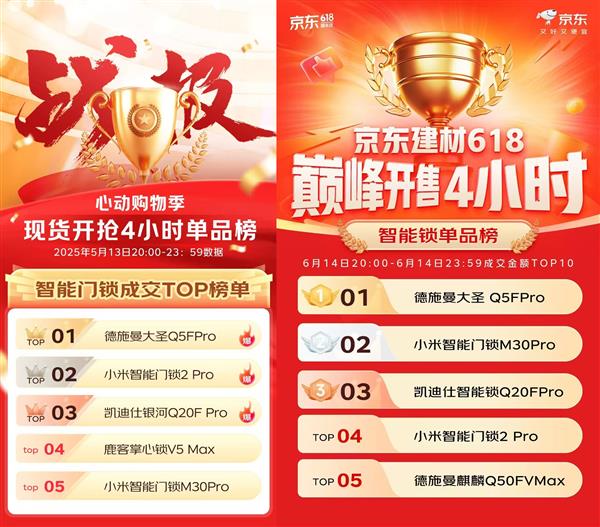 618智能锁销冠竟是它？德施曼凭何连续十年称霸电商榜首  第3张