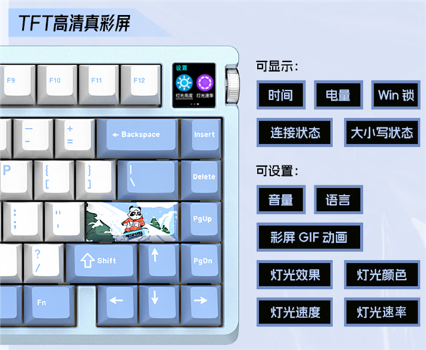 玄熊猫PD75M V2机械键盘：内置彩屏+金属旋钮，599元起！你还在等什么？  第2张