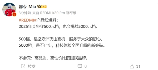 REDMI 2025年产品线大揭秘！500元档坚守初心，5000元档全面升级，你准备好了吗？  第3张