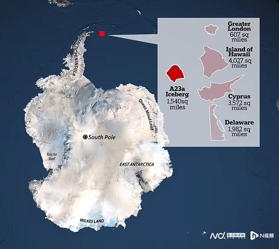 世界最大冰山A23a正朝南格鲁吉亚岛漂移，会撞上吗？科学家发出警告