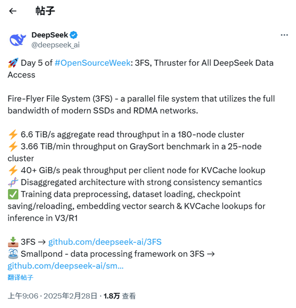 DeepSeek开源周第五天惊喜：Fire-Flyer文件系统3FS，AI训练与推理的终极助推器？